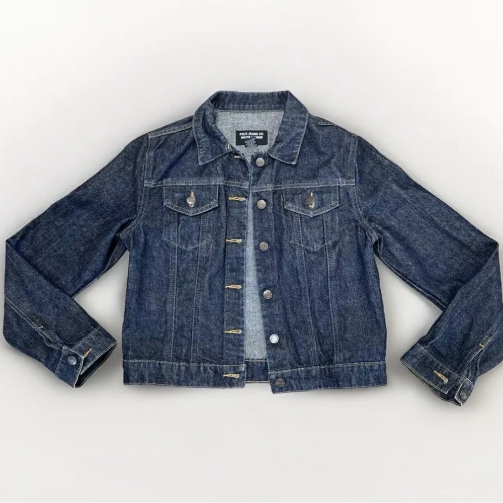 VTG Y2K Ralph Lauren Polo Jeans Saturday Jacket Dark Wash Denim Women’s Large